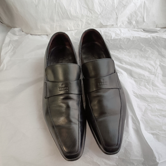 Gucci Logo Mens Leather logo luxury Shoes Loafers size UK 7.5 us 8 - Picture 15 of 16